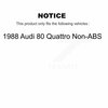 Kugel Front Rear Wheel Bearing Kit For 1988 Audi 80 Quattro Non-ABS K70-101133